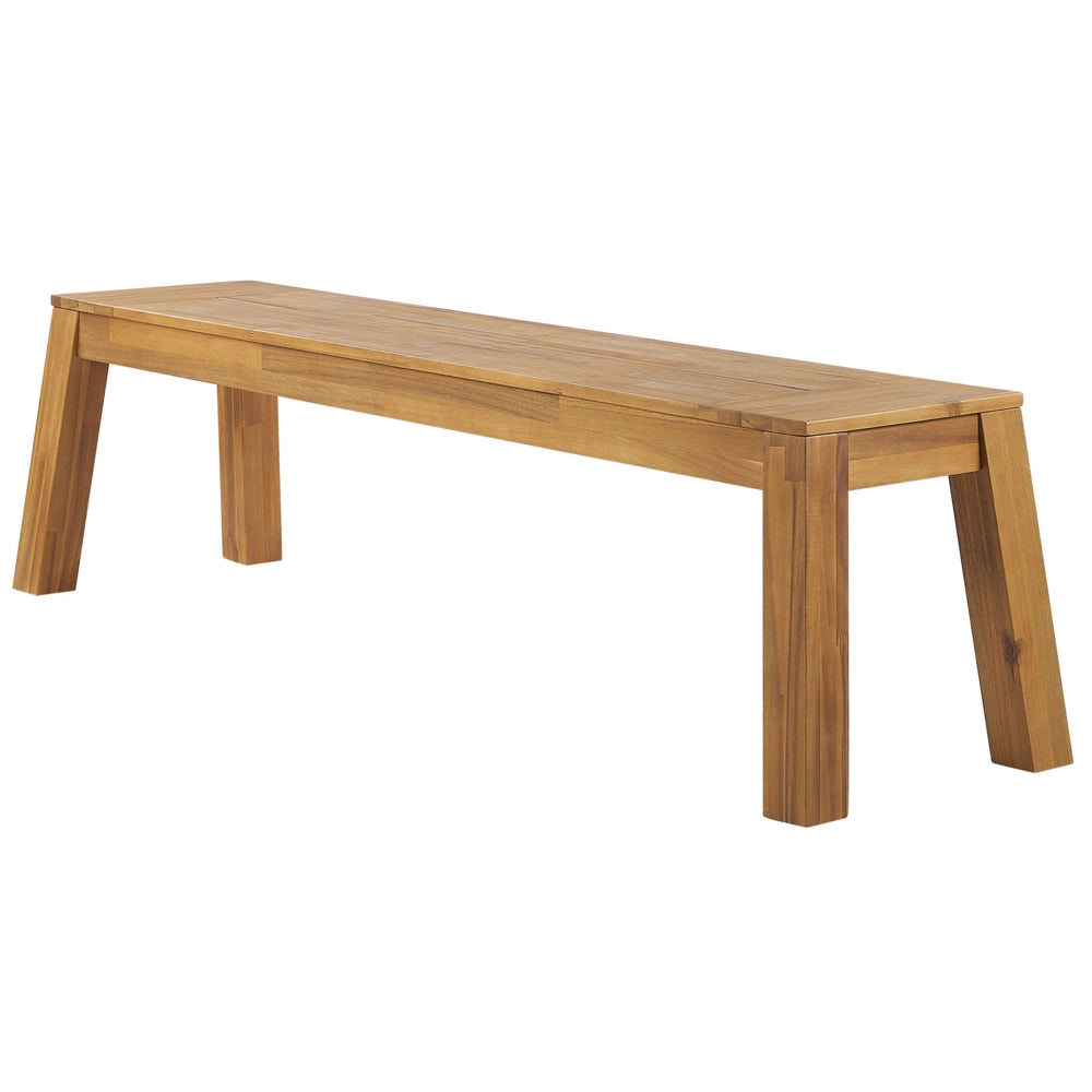 Set da pranzo da giardino 3 pezzi Tavolo rettangolare in legno di acacia laminato 2 panche Design rustico per interni ed esterni