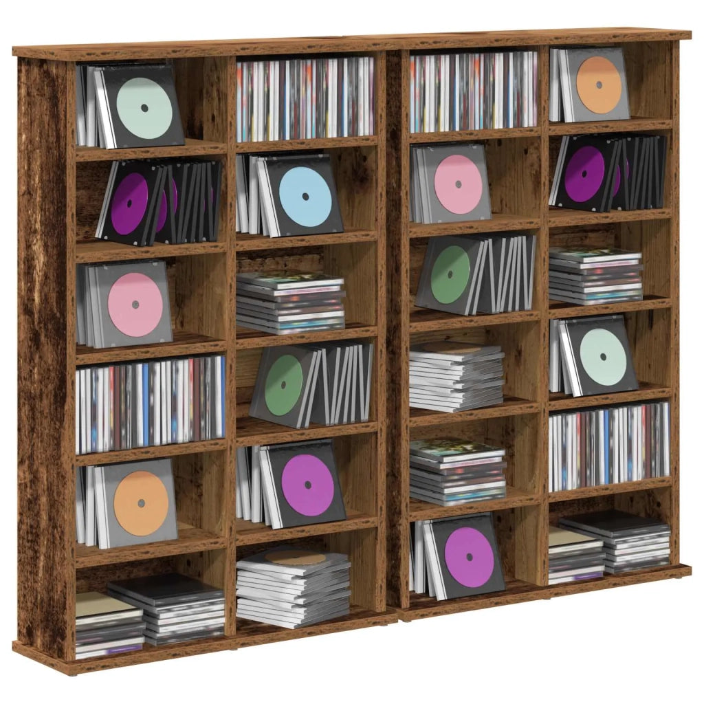 Mobile per CD 2 pz Legno antico 60 x 17 x 92 cm 8012743