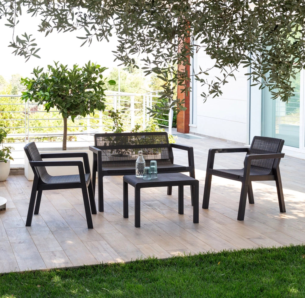 Set da giardino da 4 posti Riviera Antracite - La Dea Sedia