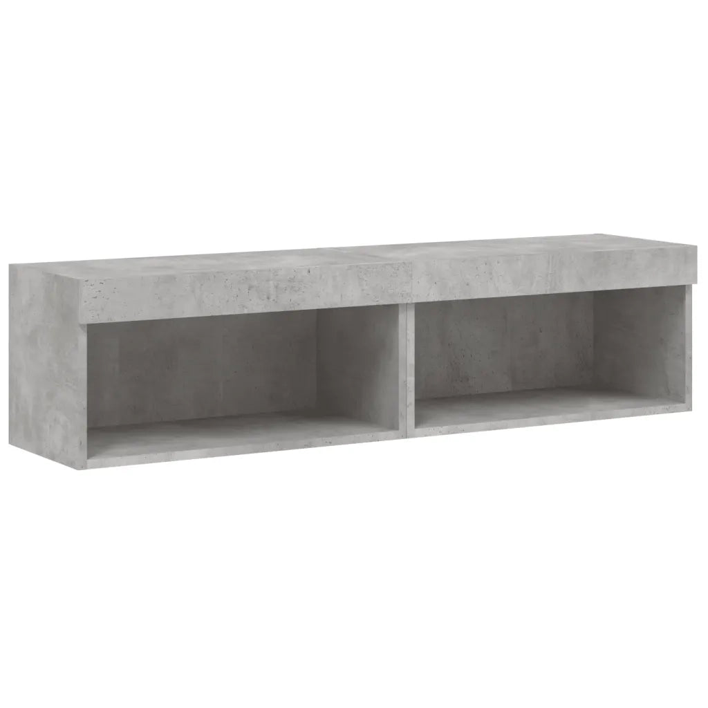 vidaXL Mobili TV con Luci LED 2pz Grigio Cemento 60x30x30 cm