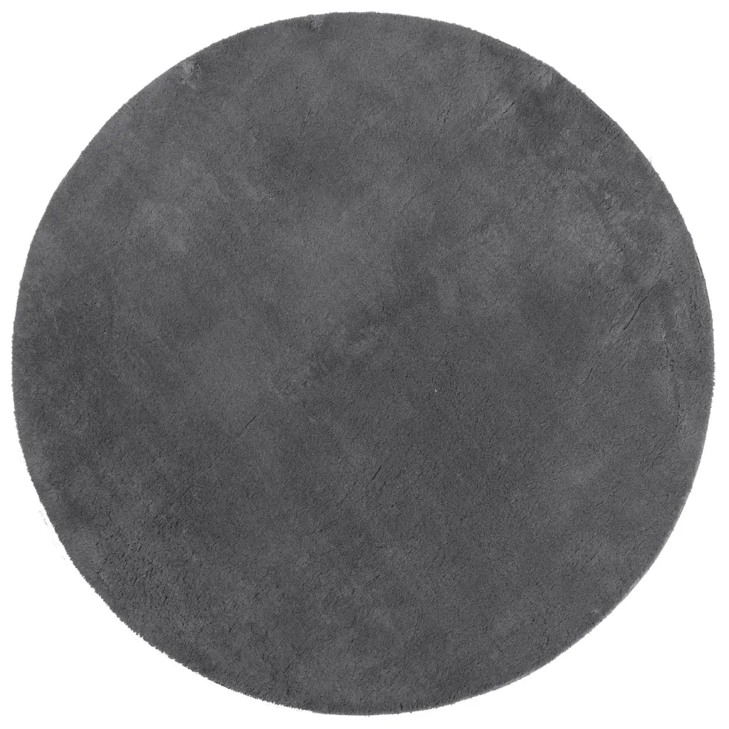 Tappeto a Pelo Corto HUARTE Morbido e Lavabile Antracite Ø100cm 375009
