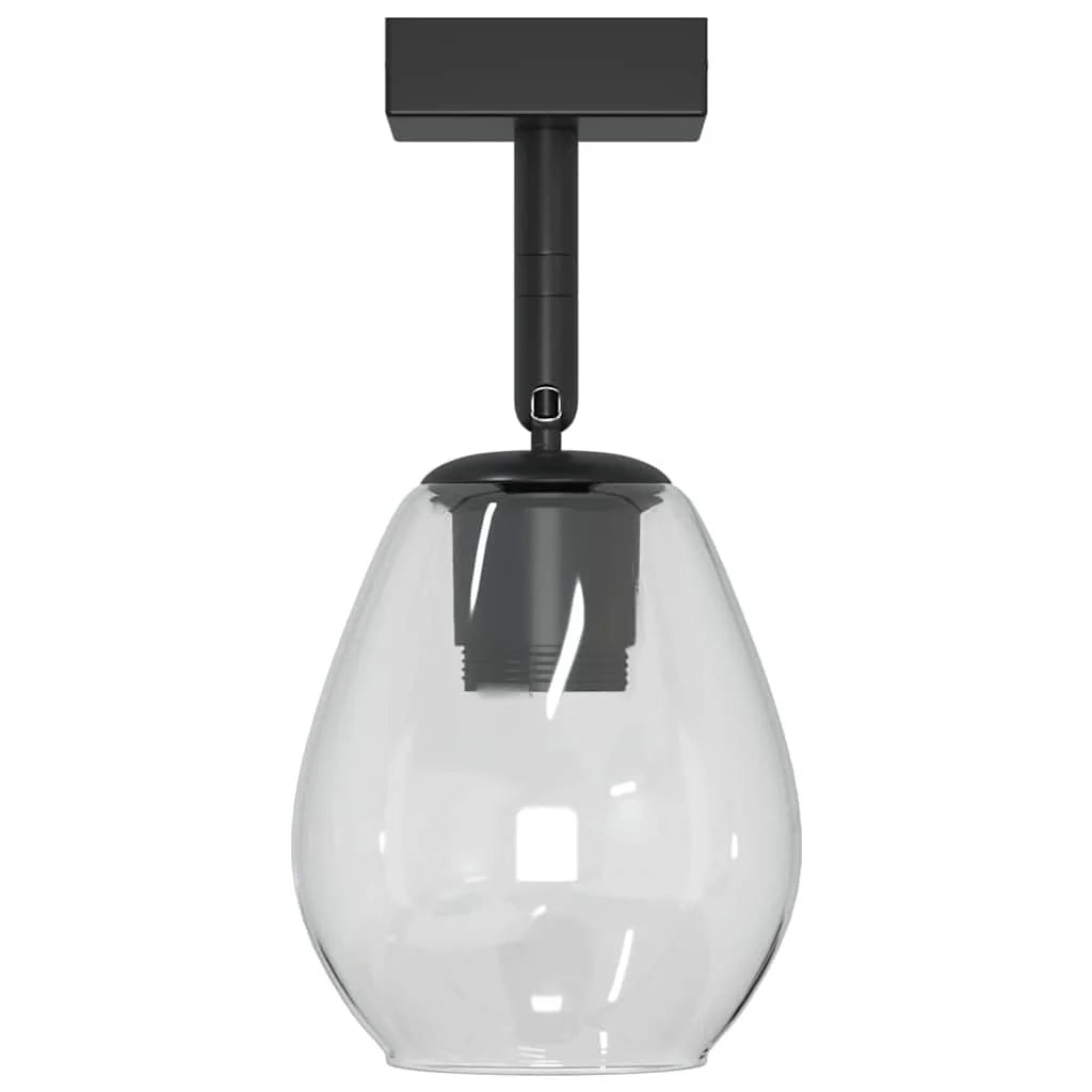 Faretto da soffitto moderno orientabile 13 x 13 x 26 cm con luce direzionale stile contemporaneo vetro nero 02_0058433