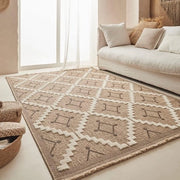 Tappeto in stile boho con tessuto a imitazione di juta naturale colore 60 x 180 cm