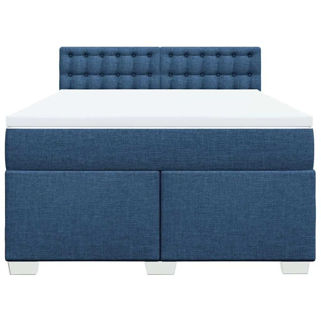 vidaXL Giroletto a Molle con Materasso Blu 140x190 cm in Tessuto