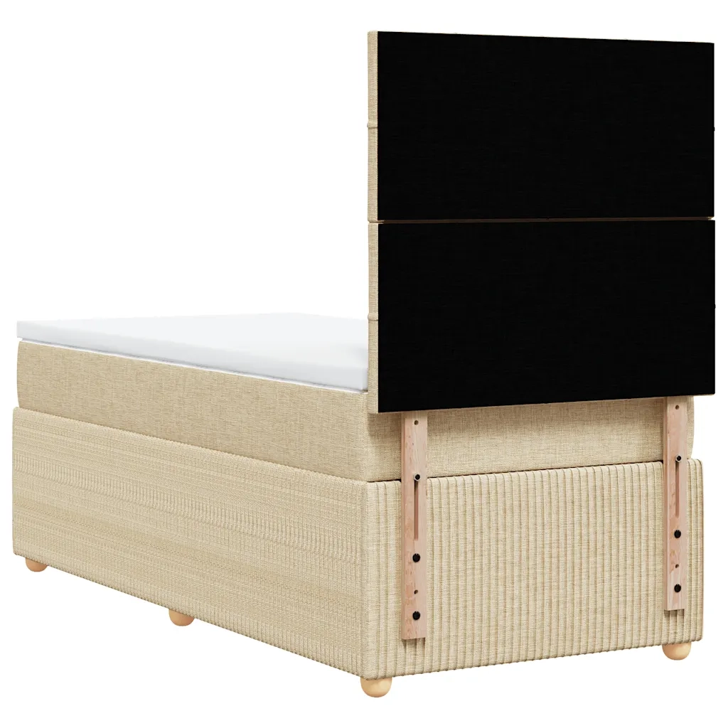 Giroletto a Molle con Materasso Crema 90x190 cm in Tessuto 3291916