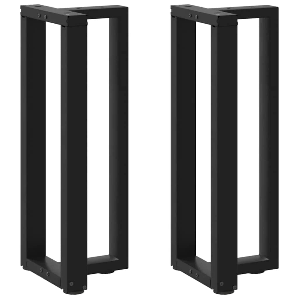 Set di 2 gambe per tavolo consolle a forma di T 25 x 28 x 73 cm con piedini regolabili design moderno acciaio nero 02_0057309
