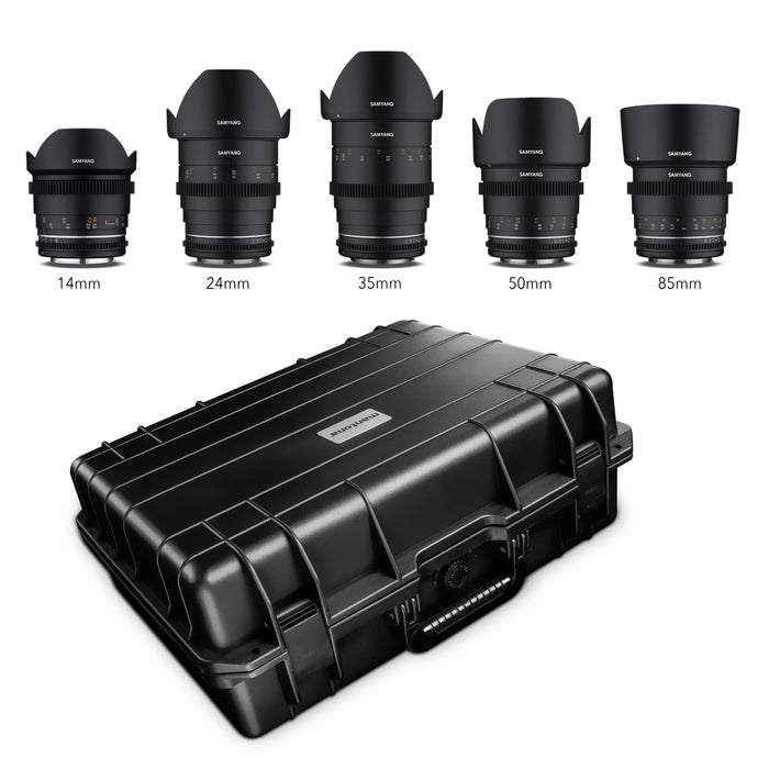 MF 14mm/24mm/35mm/50mm/85mm MK2 Custodia per obiettivi video VDSLR per Canon EF