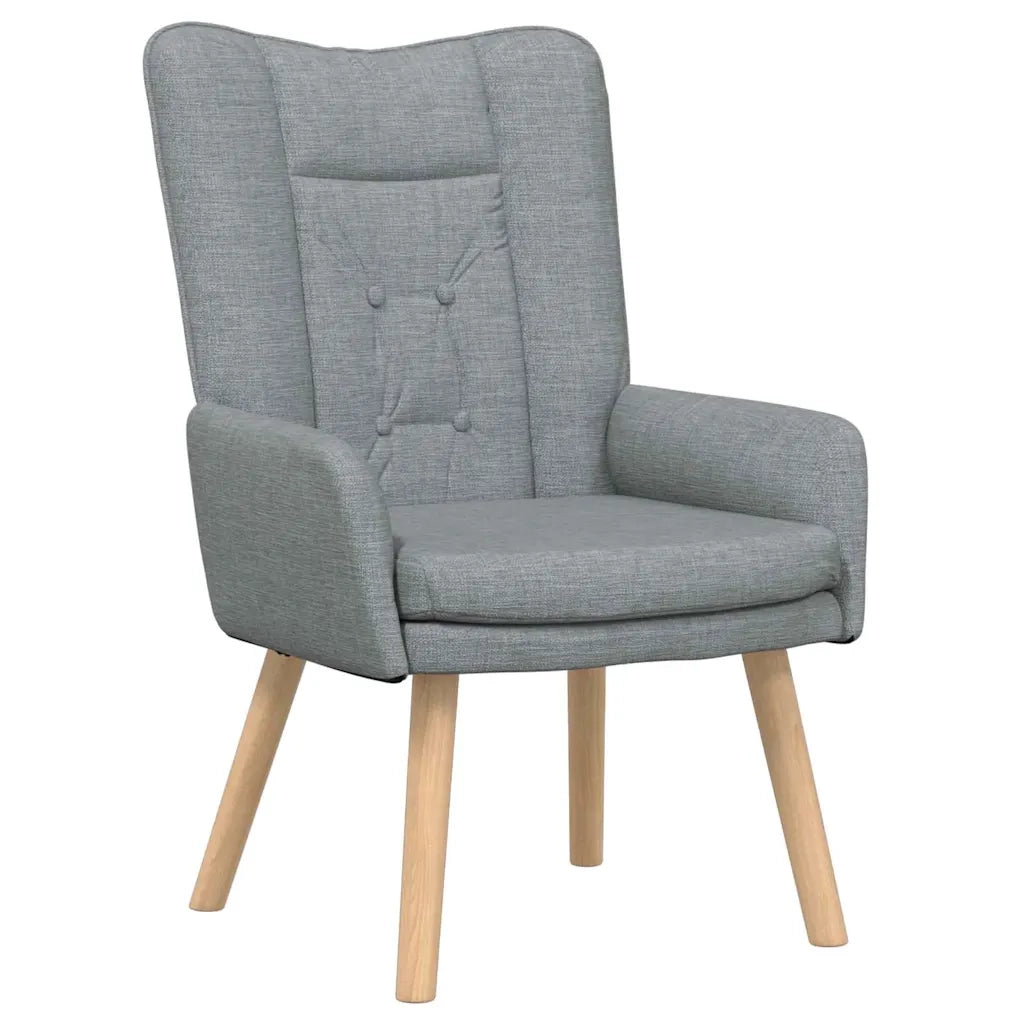 Poltrona | Sedia Relax Grigio chiaro 63 x 67 x 94 cm Tessuto e compensato