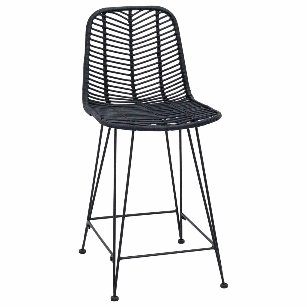 Sedia da Bar 2 pcs 44,5 x 54,5 x 97,5 cm Rattan e Ferro