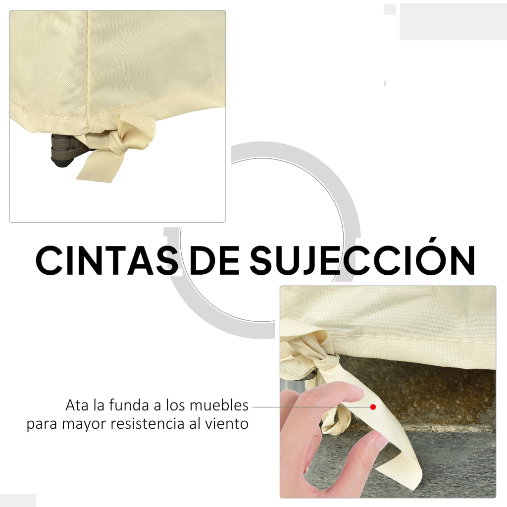 Funda per divano da giardino 2 posti ¨C zephmum ¨C crema, tessuto Oxford 600D, 140x84x56/94 cm