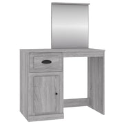 Toeletta | Tavolo da Trucco Specchio Grigio Sonoma 90x50x132,5cm Legno Multistrato