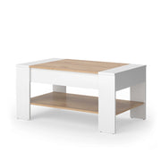 Vicco Tavolino Quercia dorata/bianco 99.6 x 58.8 cm con cassetto