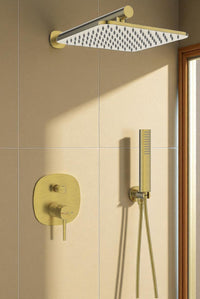 Set doccia – oro spazzolato, soffione, bocca e sistema anticalcare