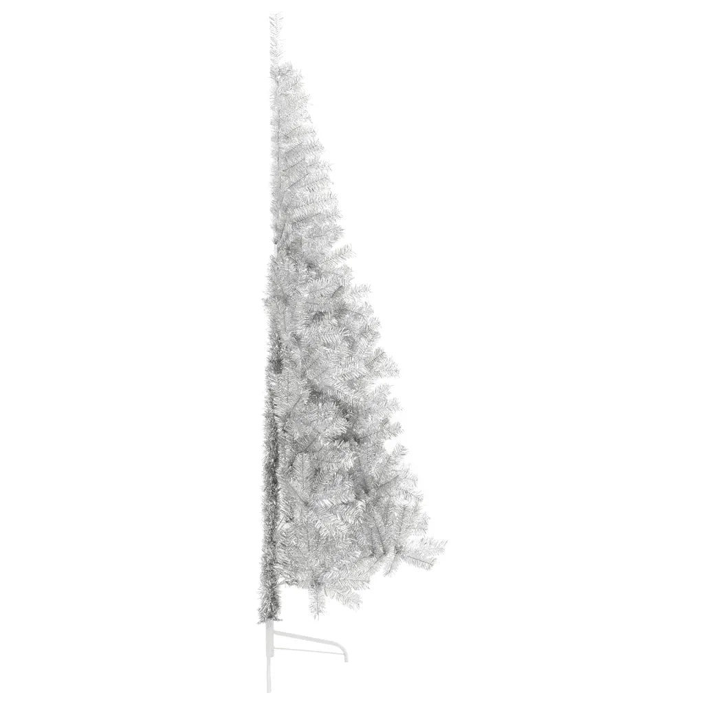 Albero di Natale Artificiale a MetÃ  con Base Argento 210 cm PVC