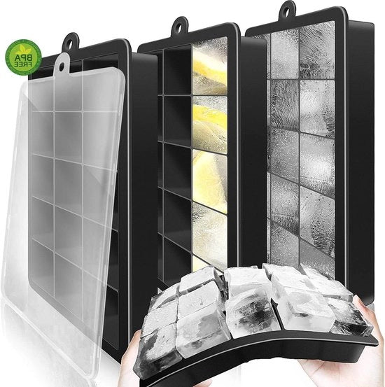 Igloo con coperchio - Easy Pop Out Flexibile Silicone - BPA libero - Ideale per freezer Bebende di bambino Whisky Cocktail e Drink