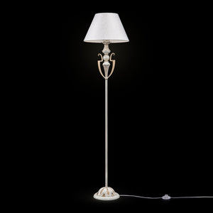 Lampada da terra Elegant in Metallo Monile Bianco con Oro