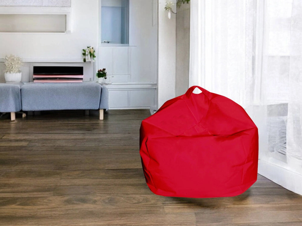 Pouf a sacco Ascia, colore rosso, Misure 65 x 50 x 65 cm