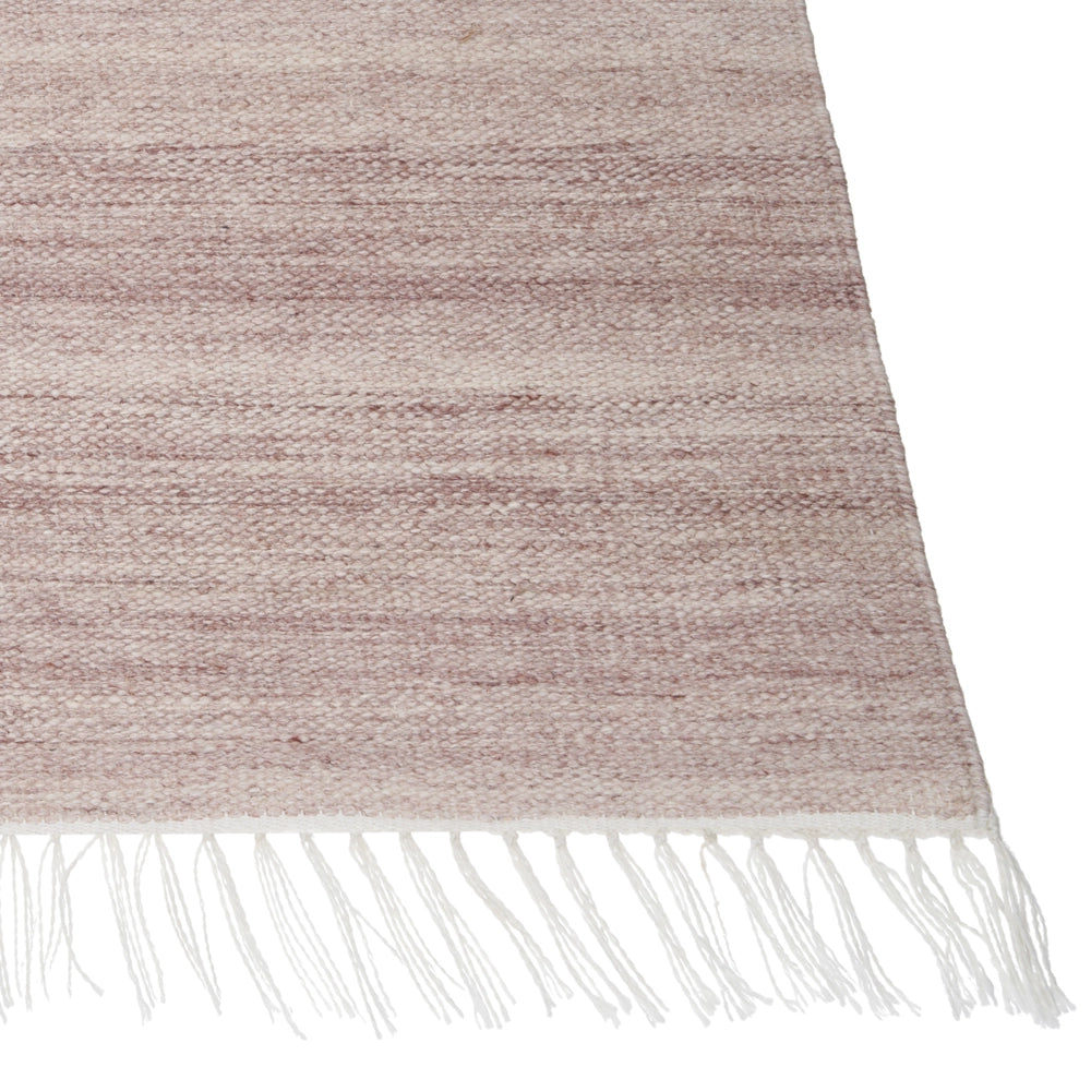 Tappeto in PET riciclato colore rosso chiaro con frange 80 x 150 cm interno esterno