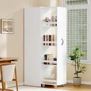 Libreria stretta con ruote e box protettivi; MDF; 40 × 30 × 160;5 cm; bianca