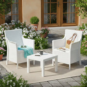 Salottino Outdoor Ben, set Salotto da Esterno 2 Posti Made in Italy, Bianco