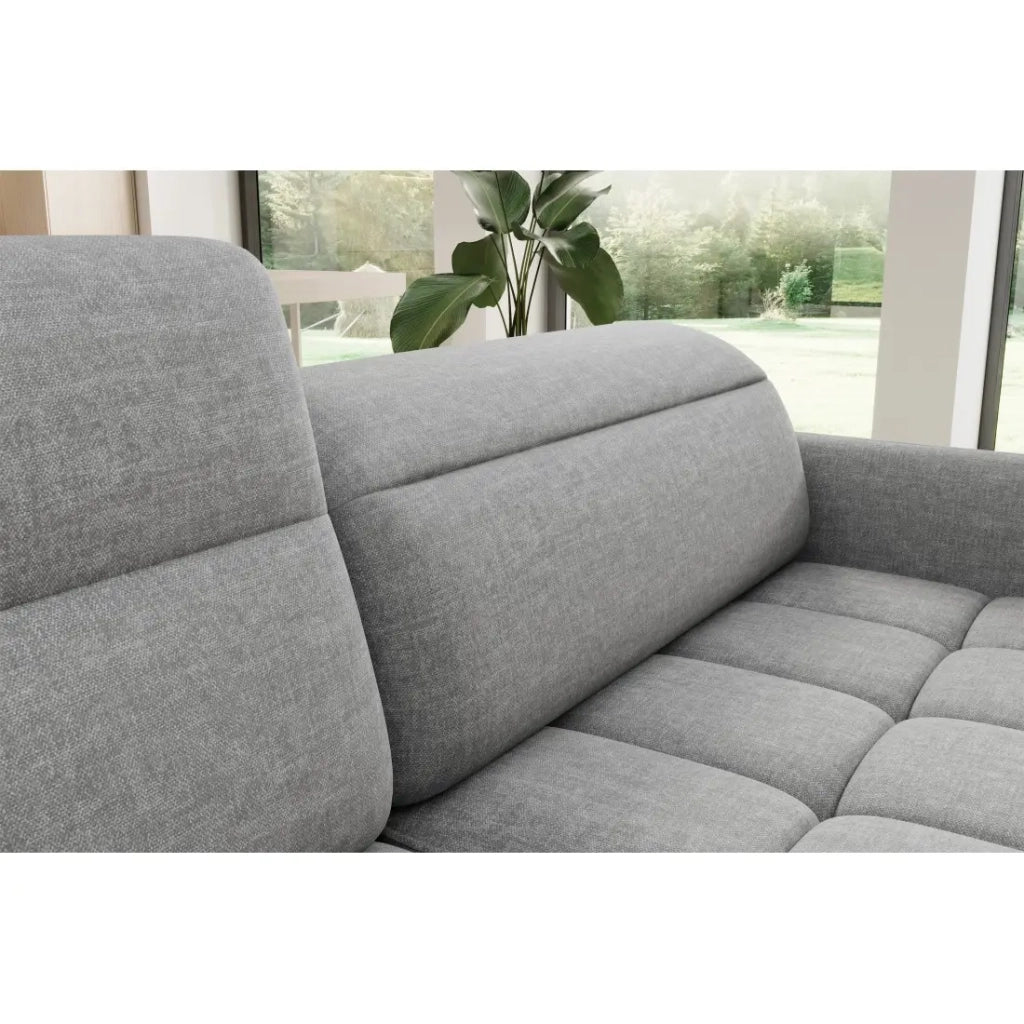 Divano angolare sinistro convertibile BARNEA 208 cm grigio chinato con contenitore