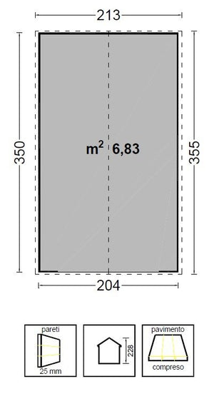 CASETTA LIFETIME VENEZIA 3 IN POLIETILENE HDPE 204X354X228H