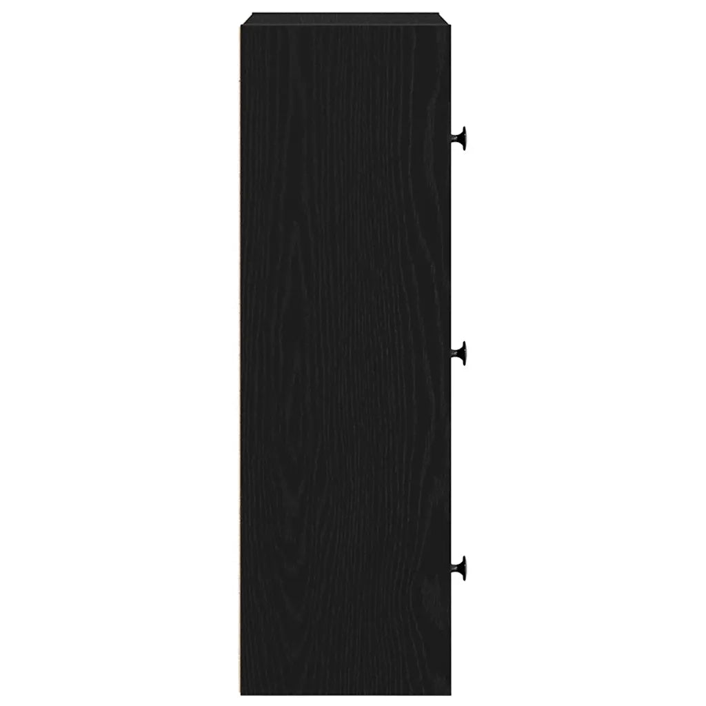 Libreria-Scaffale per Libri-Mobile di Stoccaggio Rovere Nero 40x24x77 cm in Legno Multistrato