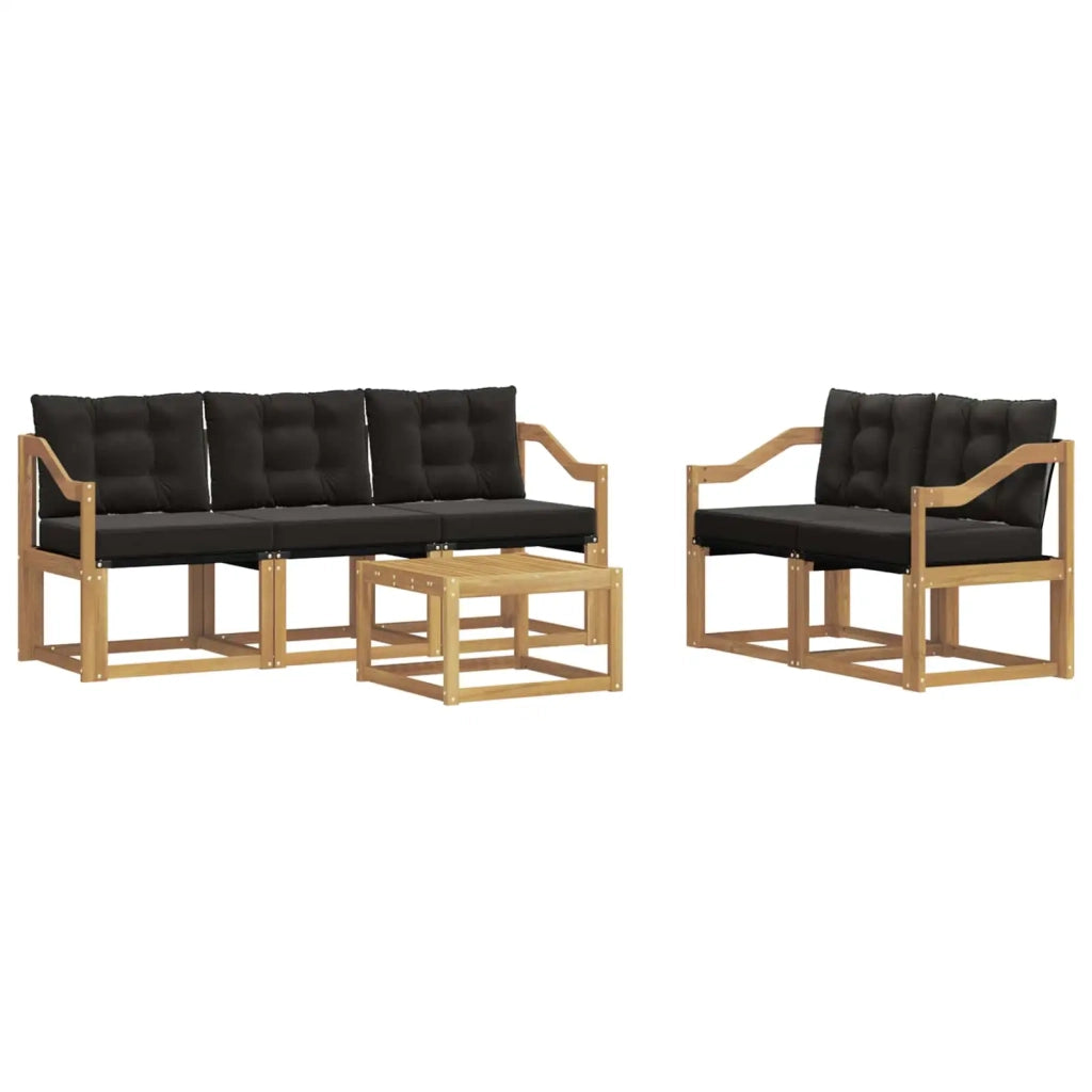 Set di divani da esterno 6 pz Bianco e Nero 3389222