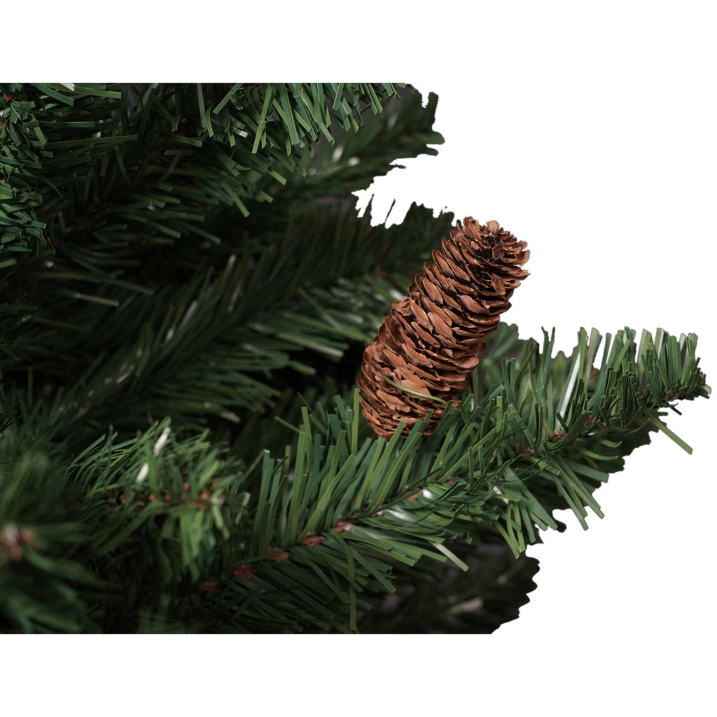 Albero di Natale Lapland, Albero artificiale extra folto, Albero effetto reale in PVC con Pigne incluse, 362 rami, Altezza cm 120