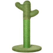 Albero Tiragraffi per Gatti a Forma di Cactus con Corde in Sisal, 40x40x65 cm, Verde