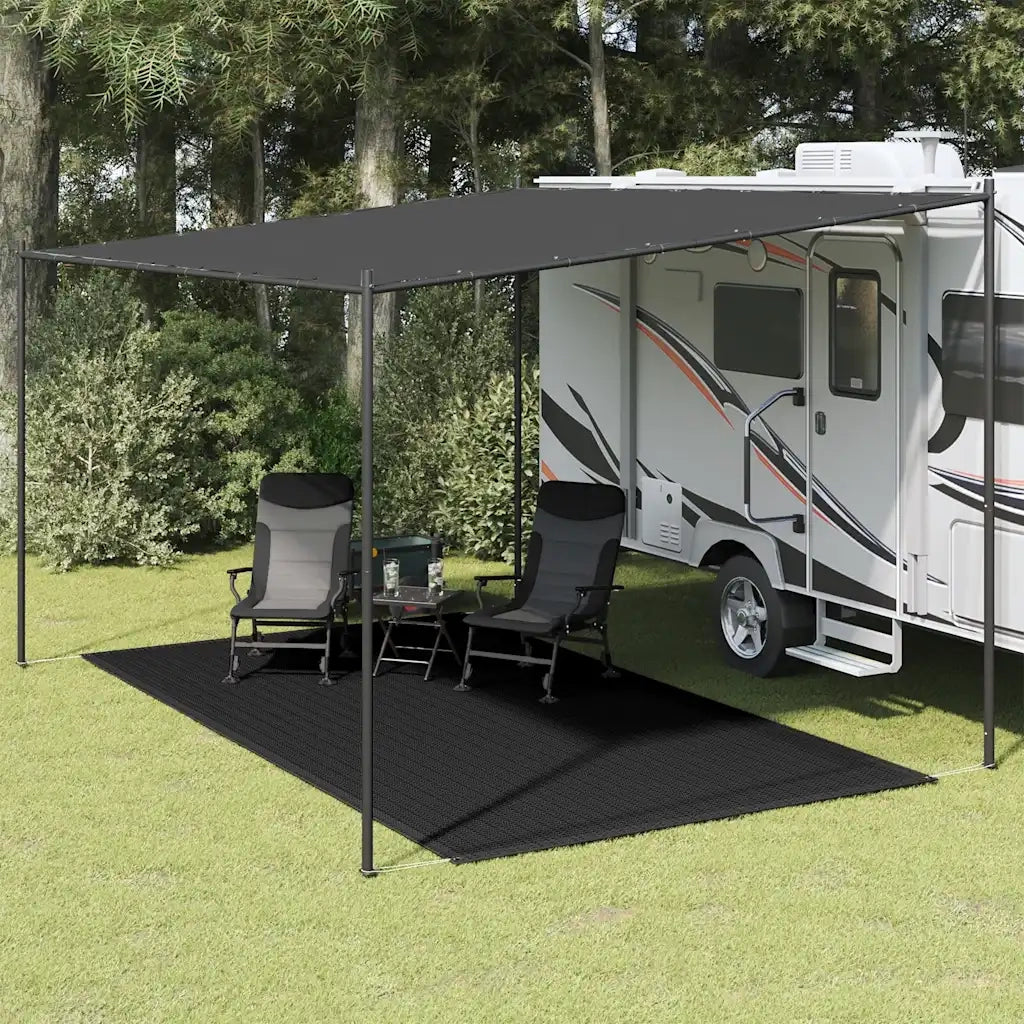 Tappeto da Tenda 200x400 cm Nero 310778