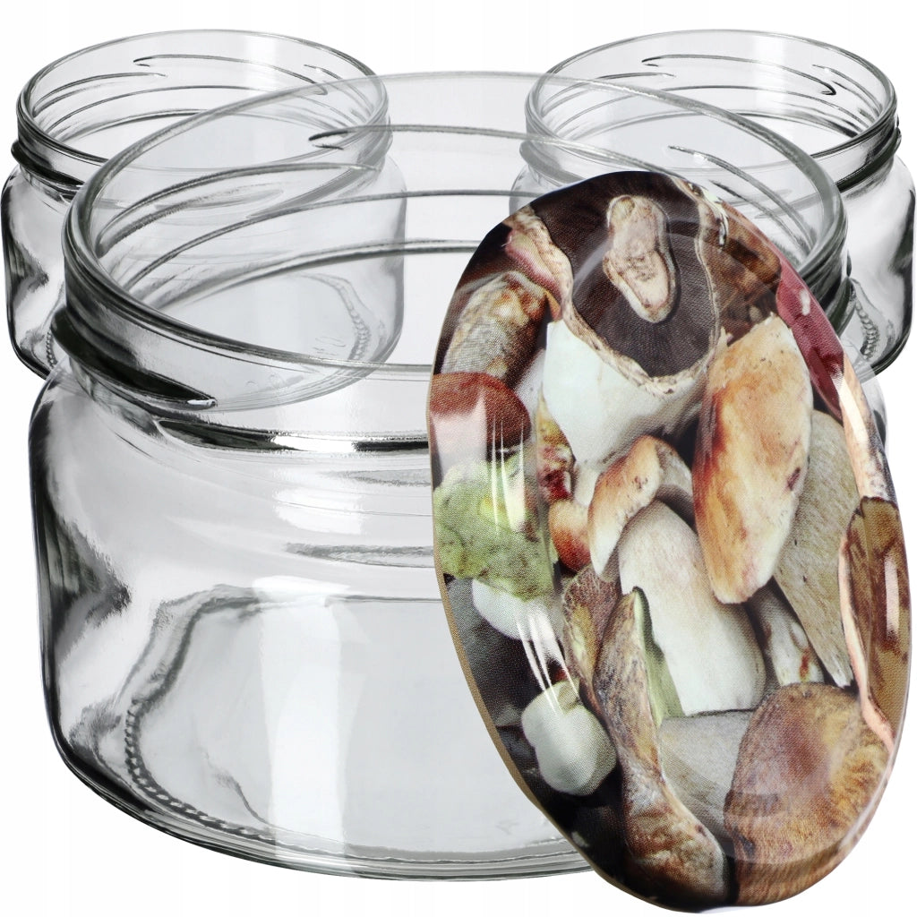 KADAX Denia barattoli per conserve 250ml 50 pezzi 82mm + coperchio "Funghi"