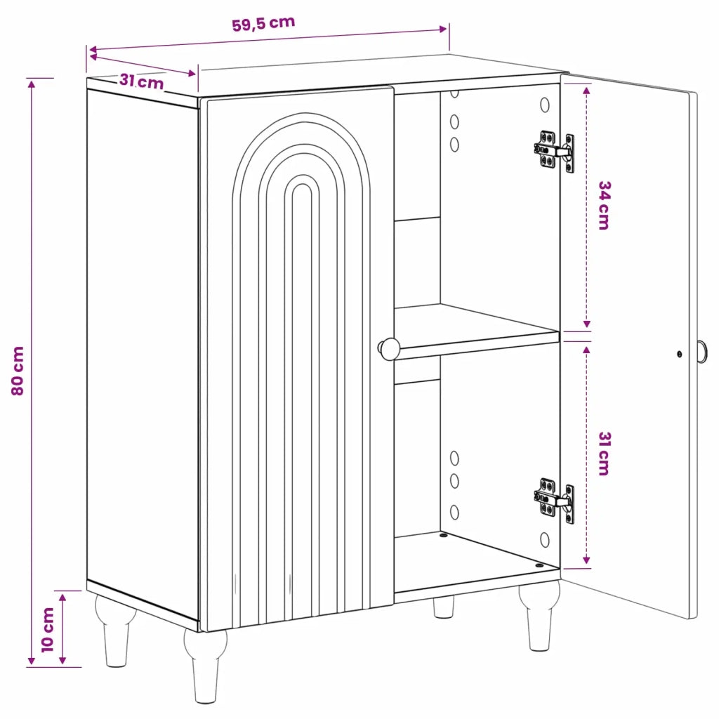 Mobiletto da Bagno ALKMAAR Bianco 59,5 x 31 x 80 cm 896175