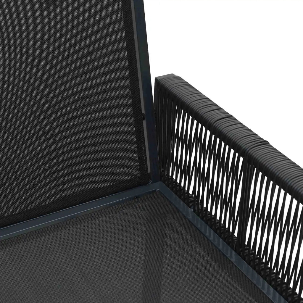 Sedie da giardino 6 pcs Nero e Grigio scuro polyrattan