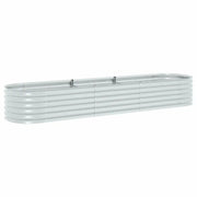 Fioriere | Cassetta per fiori | Letto Rialzato Giardino 320x80x44 cm in Acciaio Zincato Argento