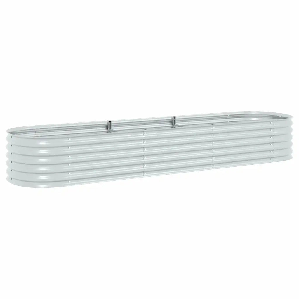 Fioriere | Cassetta per fiori | Letto Rialzato Giardino 320x80x44 cm in Acciaio Zincato Argento