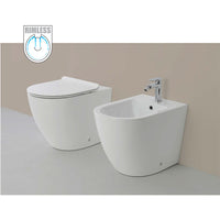Vaso WC Rimless e Bidet a Terra Filo Muro Linea Q Tondo senza Brida Formato: WC