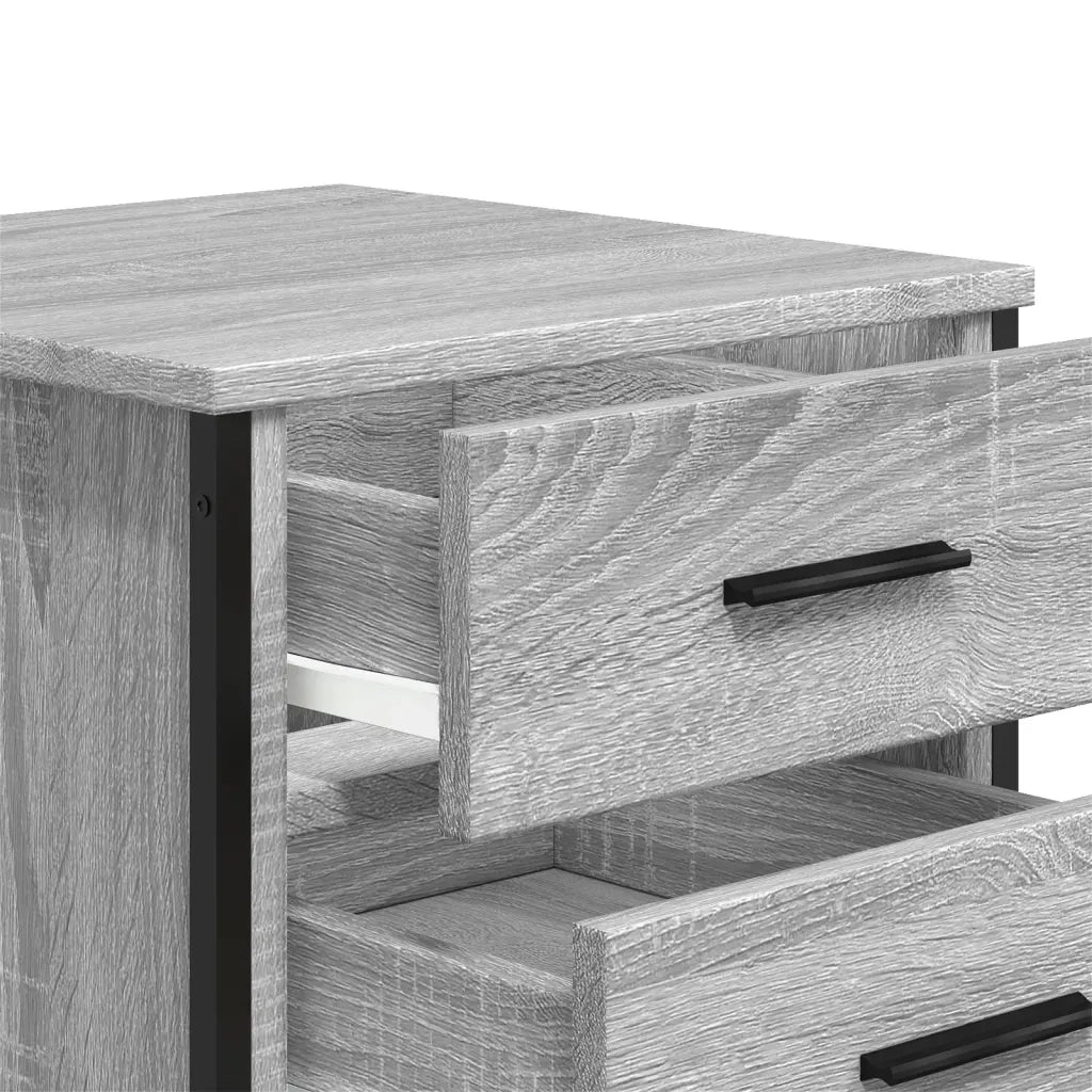 Set di 2 Comodini | Armadio da Notte | Mobiletto da notte Grigio Sonoma 40x41x40 cm in Truciolato