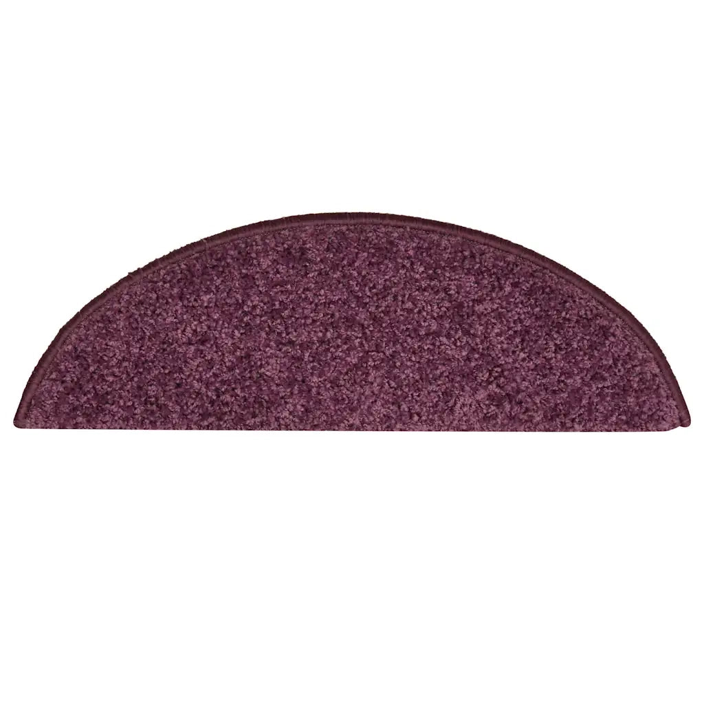 Tappetini per scale 15 pz 56x17x3 cm Viola scuro semicircolari 322384