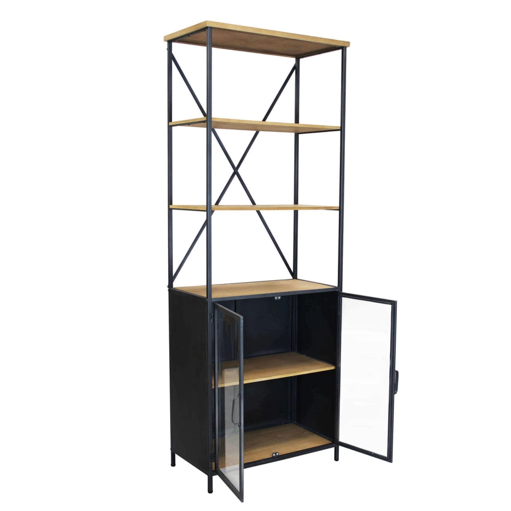 Libreria Industrial in Acciaio Legno cm 68x39x183 - WINSTON