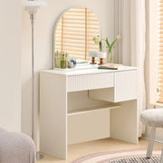 Tavolo da Trucco con Specchio e Cassetti ¨C Xylo ¨C Bianco, 90x40x135 cm