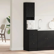 Credenza da cucina con cassetto-Buffet-Armadio da cucina Rovere Nero 32 x 50 x 180 cm