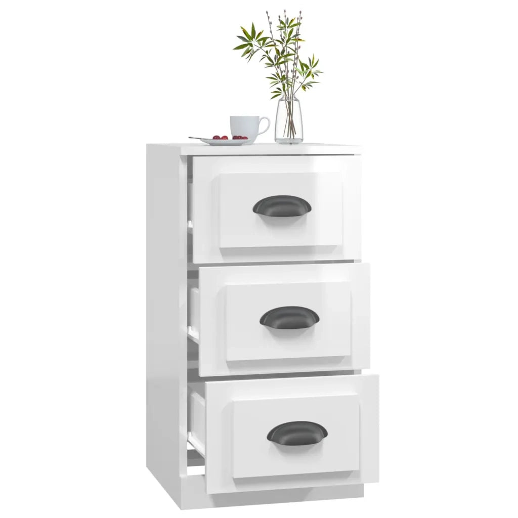 Credenza-Buffet-Armadio da cucina Bianco Lucido 36x35,5x67,5 cm in Legno Multistrato