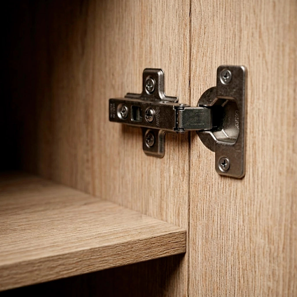 Colonna Bagno Armadio Alto 1 Anta Salvaspazio Con 4 Ripiani Regolabili Mobile Moderno Per Ingresso Corridoio Ripostiglio Maniglia In Metallo Argentata 200 X 47.1 X 49.2 Cm Rovere