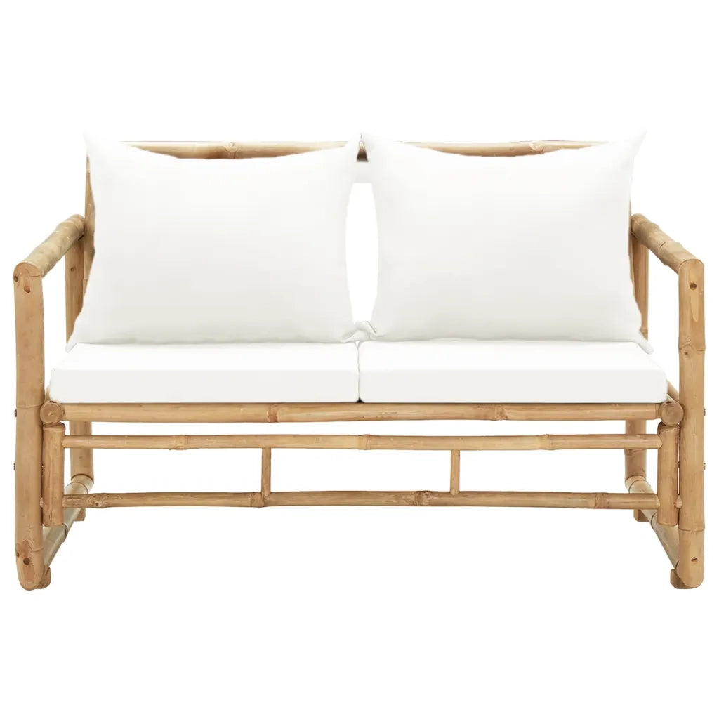 Divano da Giardino a 2 Posti-Sofa da giardino con Cuscini in Bamb¨´