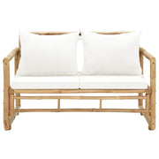 Divano da Giardino a 2 Posti-Sofa da giardino con Cuscini in Bamb¨´