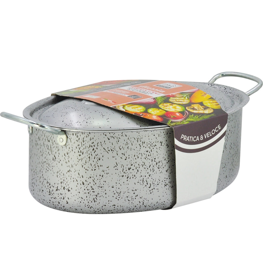 MA MAISON CASSERUOLA OVALE LINEA ALESSIA 32 CM ANTIADERENTE E ANTIGRAFFIO IN ALLUMINIO
