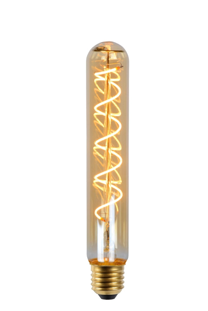 Lampadina LED filamentare ambra tubo E27 2200K Lucide