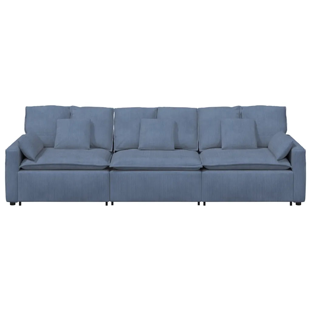 vidaXL Divano Modulare con Cuscini Blu