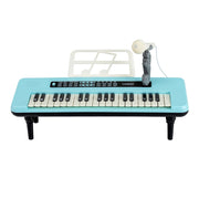 Pianola bambini 37 tasti microfono leggio portatile musicale, Pianola gambe staccabili digitale educativo ragazzi ragazze 3+ anni Blu